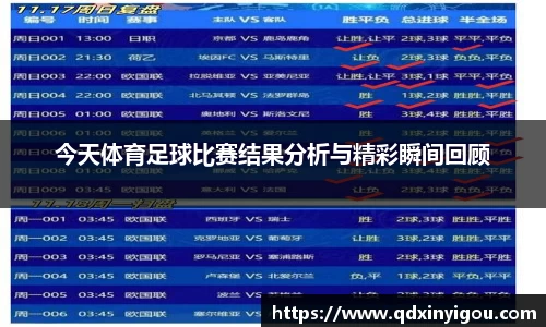 今天体育足球比赛结果分析与精彩瞬间回顾
